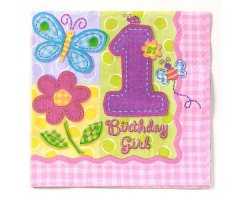 1st Birthday Pink Servietten