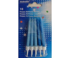 Birthday candles with holders blue