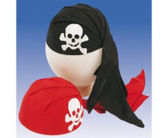 Piraten Kopftuch-Hut Schwarz
