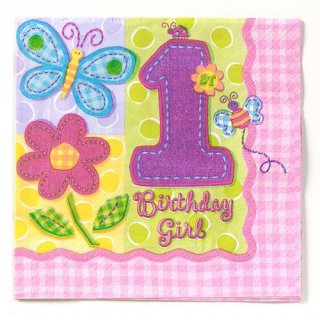 1st Birthday Pink Servietten