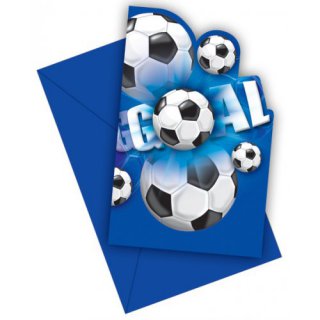 Football Blau Einladungskarten